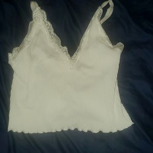 Forever21 white crop top size sm